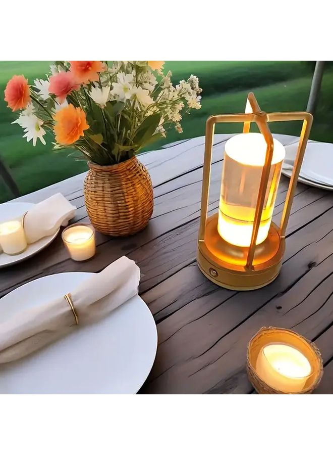 Retro Crystal Table Lamp Silvery 3 Tier Color Temperature Dimmer Portable Bedside - Image 5